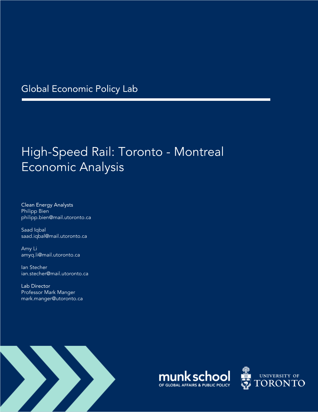 High-Speed Rail: Toronto - Montreal Economic Analysis