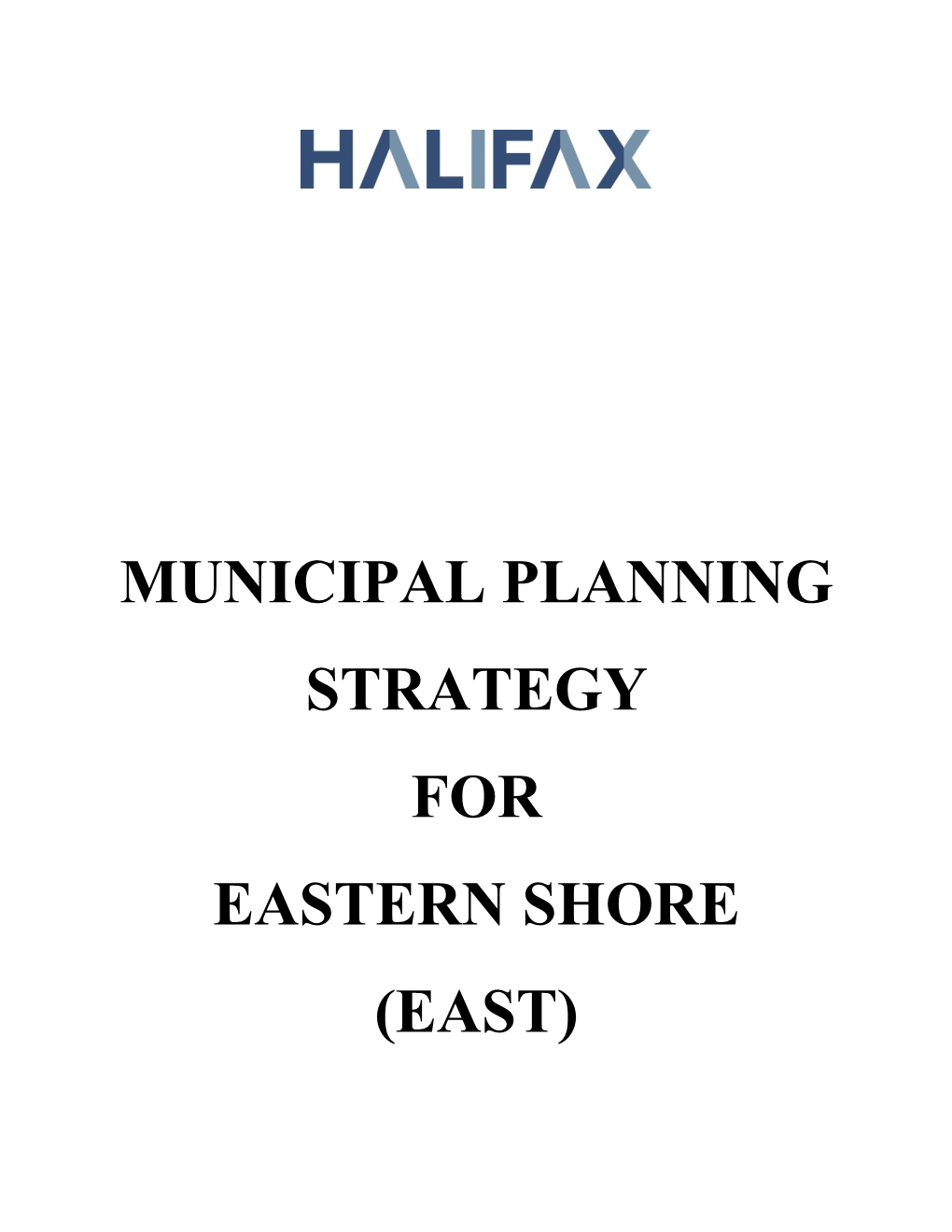 Municipal Planning Strategy for Eastern Shore