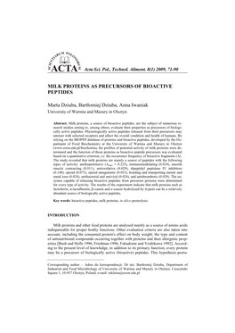 ACTA Acta Sci. Pol., Technol. Aliment. 8(1) 2009, 71-90