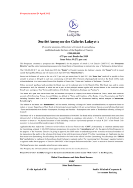 Société Anonyme Des Galeries Lafayette