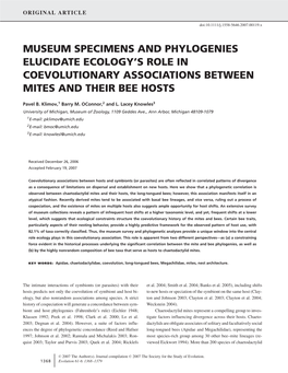 Museum Specimens and Phylogenies Elucidate Ecology's Role In