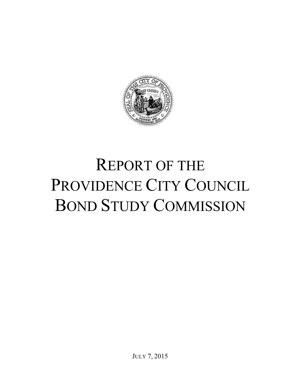 Report of the Providence City Council Bond Study Commission