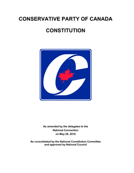 Conservative Party of Canada Constitution