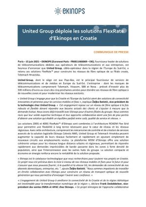 United Group Déploie Les Solutions Flexrate D'ekinops En Croatie