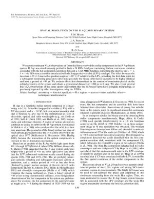 Spatial Resolution of the R Aquarii Binary System