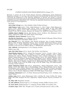 G.N. 261 United Nations Sanctions Ordinance