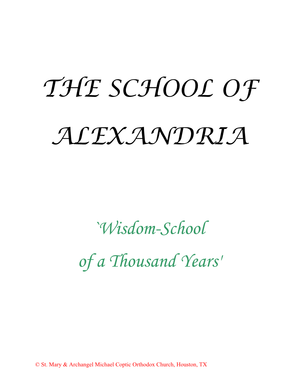 The School of Alexandria