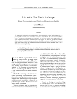 Life in the New Media Landscape