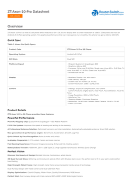 ZT:Axon-10-Pro Datasheet Overview