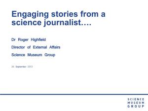 Stories from a Science Journalist…