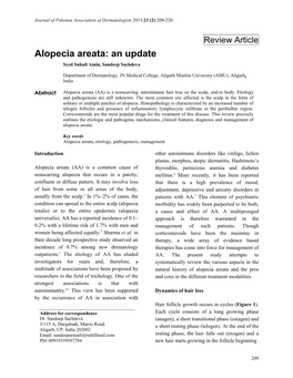 Alopecia Areata: an Update Syed Suhail Amin, Sandeep Sachdeva