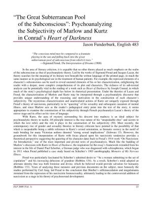 Psychoanalyzing the Subjectivity of Marlow and Kurtz in Conrad's Heart