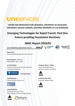 Emerging Technologies for Rapid Transit: Part One Future-Proofing Investment Decisions