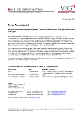 And Eastern European Business of Aegon