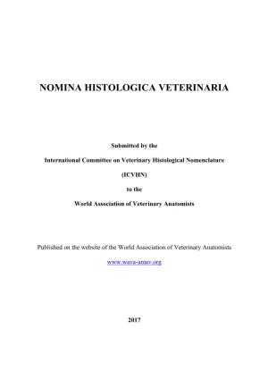 Nomina Histologica Veterinaria