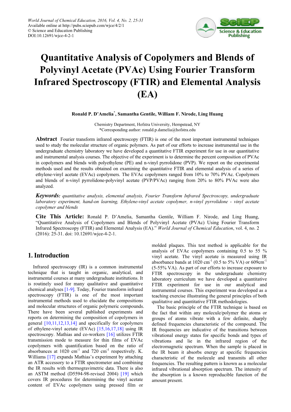 FTIR) and Elemental Analysis (EA)