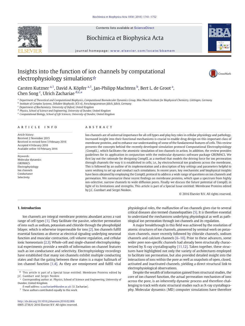 Insights Into the Function of Ion Channels by Computational Electrophysiology Simulations☆