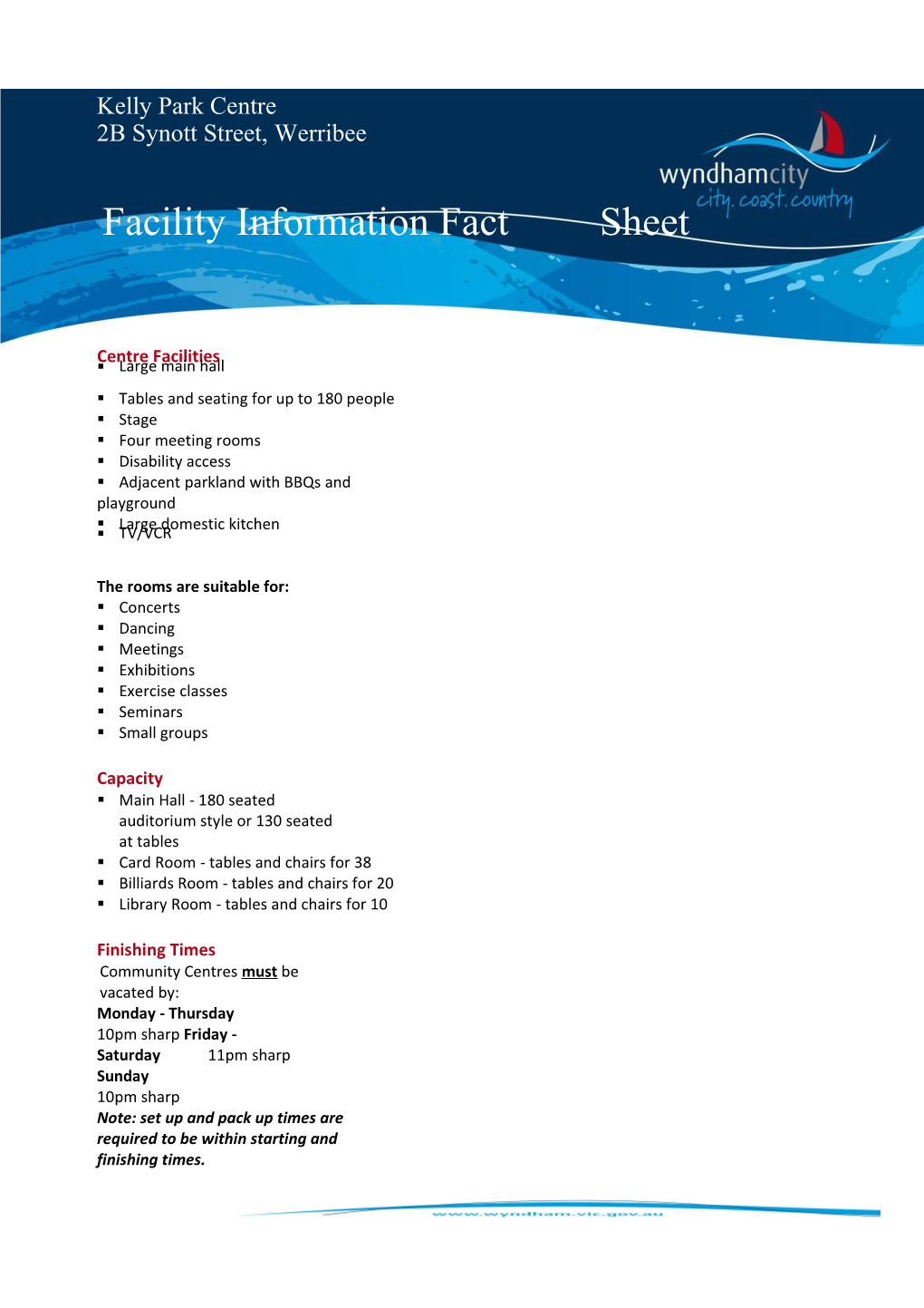 Facility Information Fact Sheet