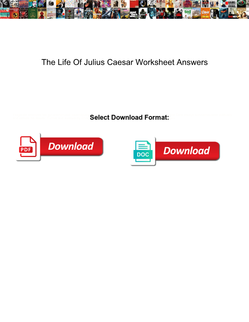 The Life of Julius Caesar Worksheet Answers