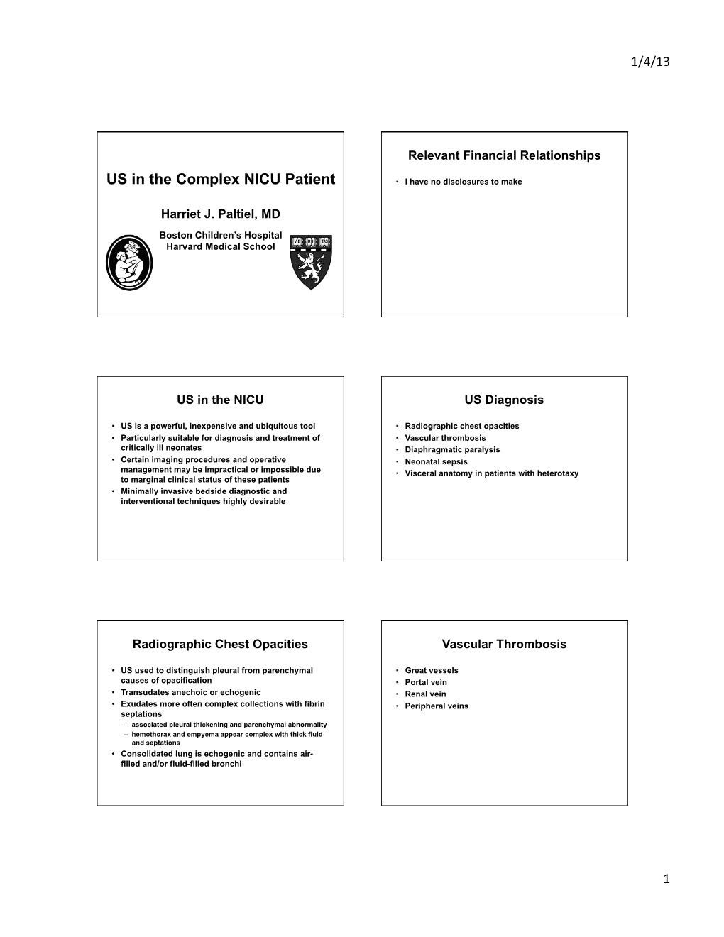 Use of US in the Complex NICU Patient