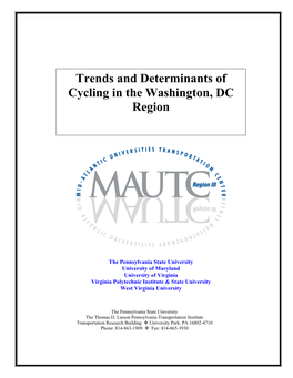 Trends and Determinants of Cycling in the Washington, DC Region 6