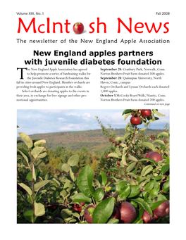 New England Apples Partners with Juvenile Diabetes Foundation He New England Apple Association Has Agreed September 28: Cranbury Park, Norwalk, Conn