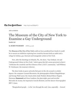 The Museum of the City of New York to E...A