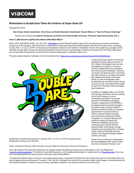 Nickelodeon's Double Dare Takes the Gridiron at Super Bowl LIII