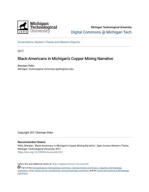 Black-Americans in Michigan's Copper Mining Narrative