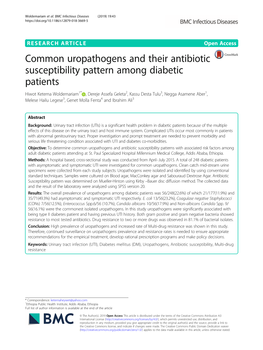 Common Uropathogens and Their Antibiotic Susceptibility Pattern