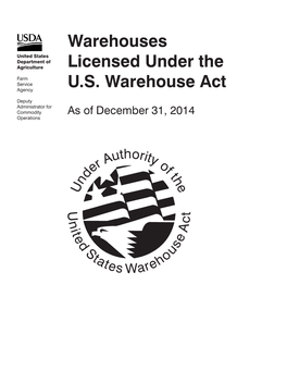 Warehouses Licensed Under the U.S. Warehouse