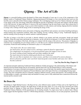 Qigong - the Art of Life
