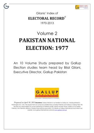 Pakistan National Election: 1977