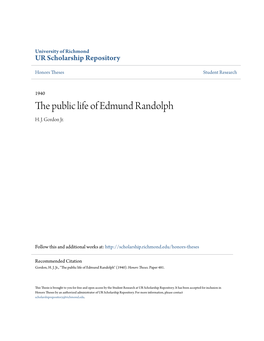 The Public Life of Edmund Randolph H