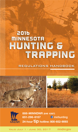 2016 Minneosta Hunting & Trapping Regulations