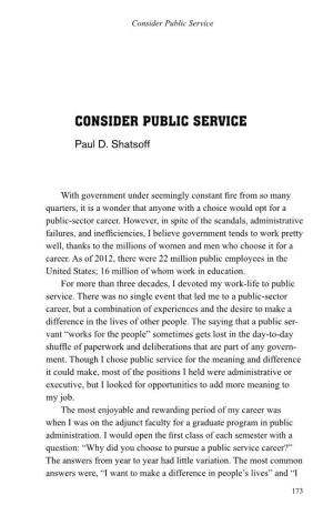 Consider Public Service