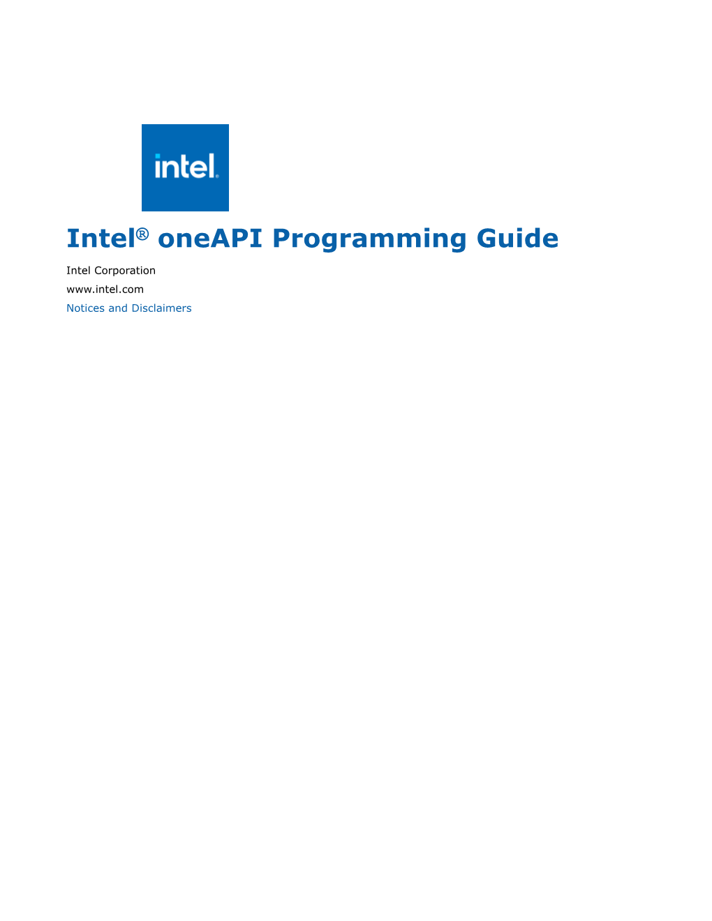 Intel® Oneapi Programming Guide