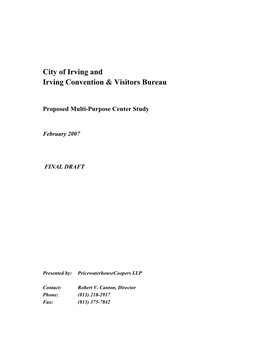 City of Irving and Irving Convention & Visitors Bureau
