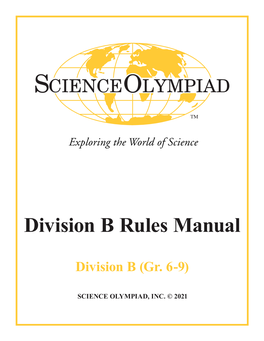 Division B Rules Manual