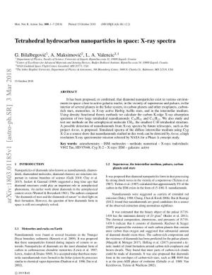 Tetrahedral Hydrocarbon Nanoparticles in Space: X-Ray Spectra