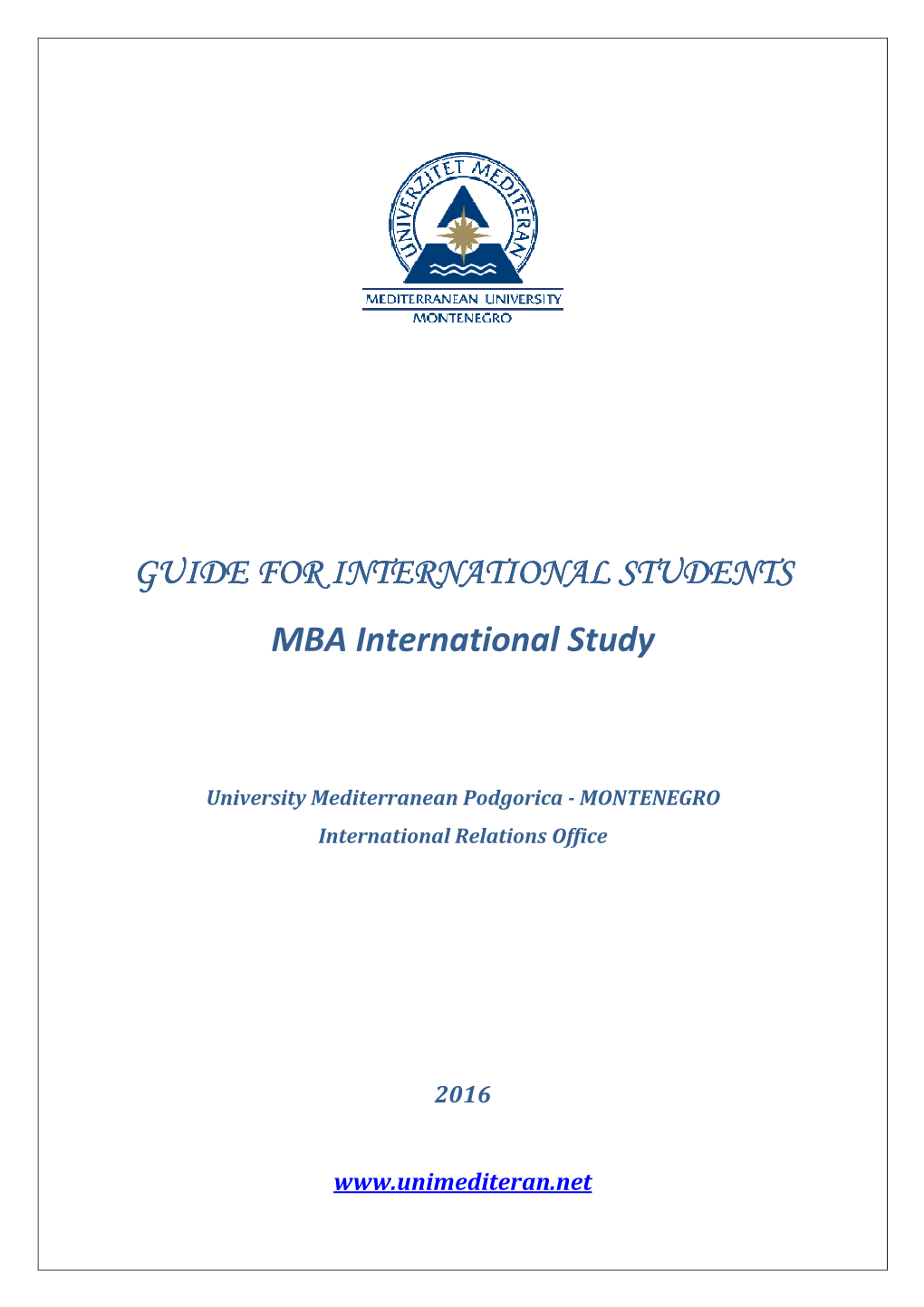 Guide for International Students for International