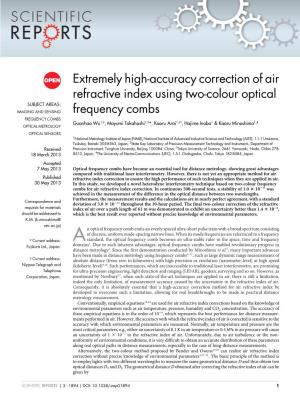 Extremely High-Accuracy Correction of Air Refractive Index Using Two-Colour