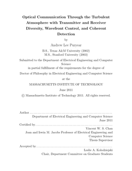 Optical Communication Through the Turbulent Atmosphere With