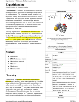 Ergothioneine (Histidine-Yeast)