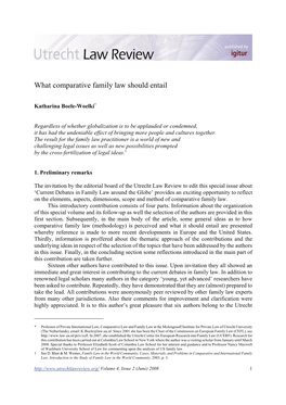 What Comparative Family Law Should Entail