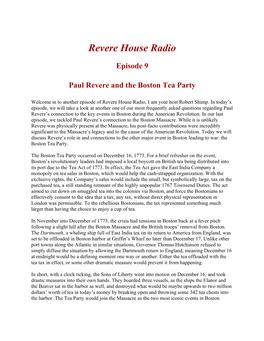 Paul Revere & the Boston Tea Party