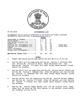 07.08.2015 Mediation Cause List