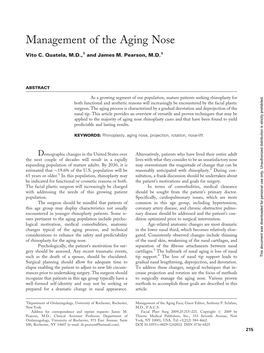 Management of the Aging Nose