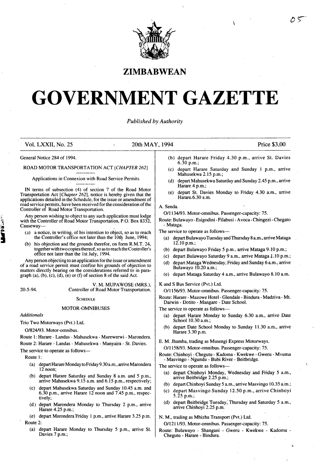 Government Gazette