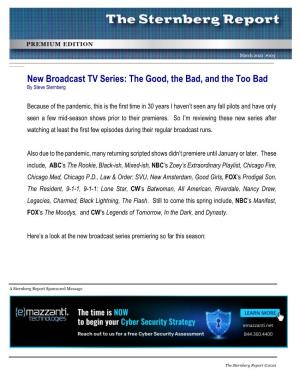 New Broadcast TV Series: the Good, the Bad, and the Too Bad by Steve Sternberg
